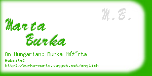 marta burka business card